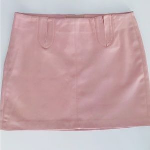 Light Pink Faux Leather Skirt